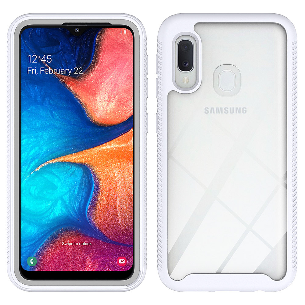 Samsung Galaxy A20 / A30 Clear Dual Defense Hybrid Case (White)